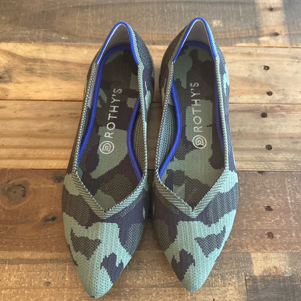 Rothy’s green camo flat